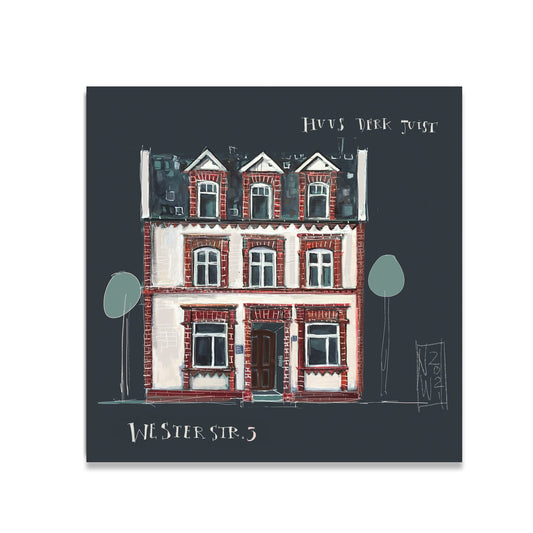 Altes Haus auf Borkum Leinwand, Druck auf Keilrahmen gemalt von Nicole Wenning