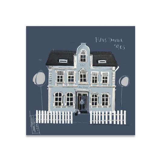 Altes Haus auf Borkum Leinwand, Druck auf Keilrahmen gemalt von Nicole Wenning