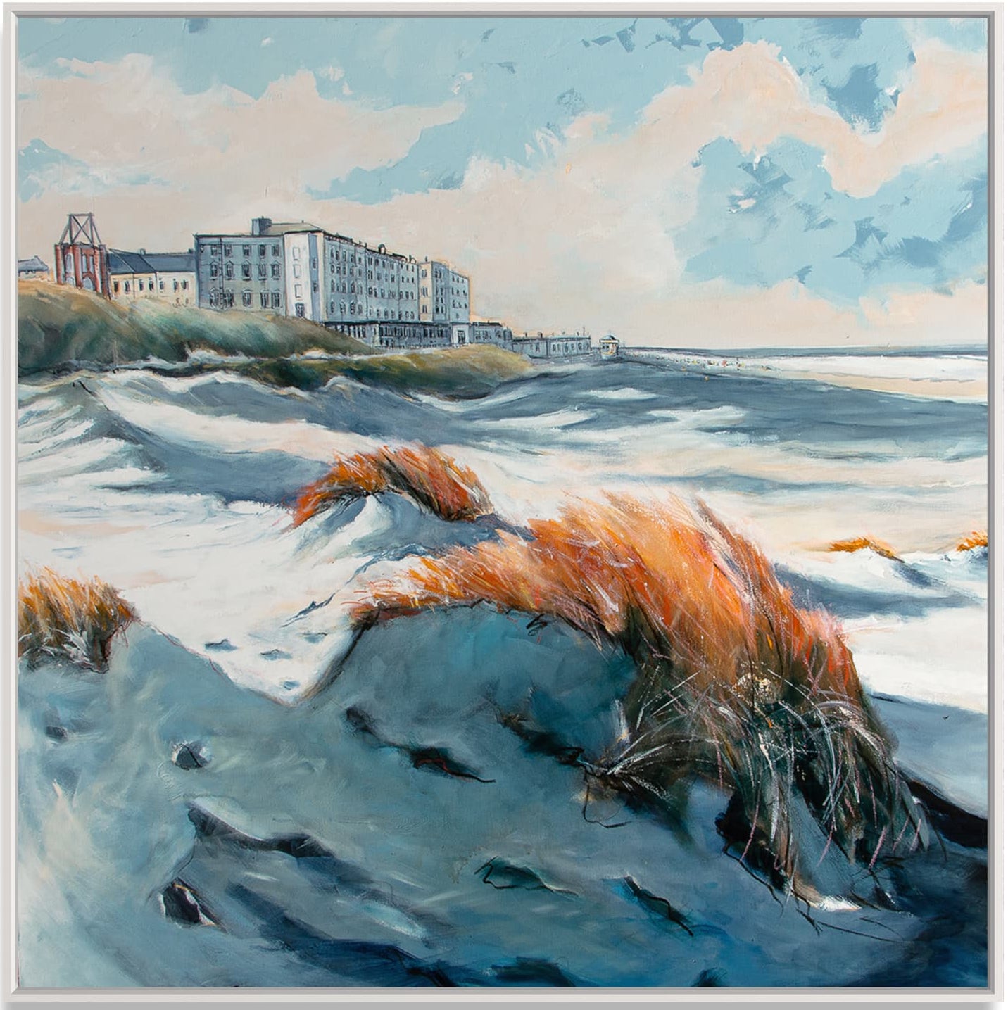 Borkum im Herbst Wandbild Leinwanddruck auf Keilrahmen gemalt von Nicole Wenning