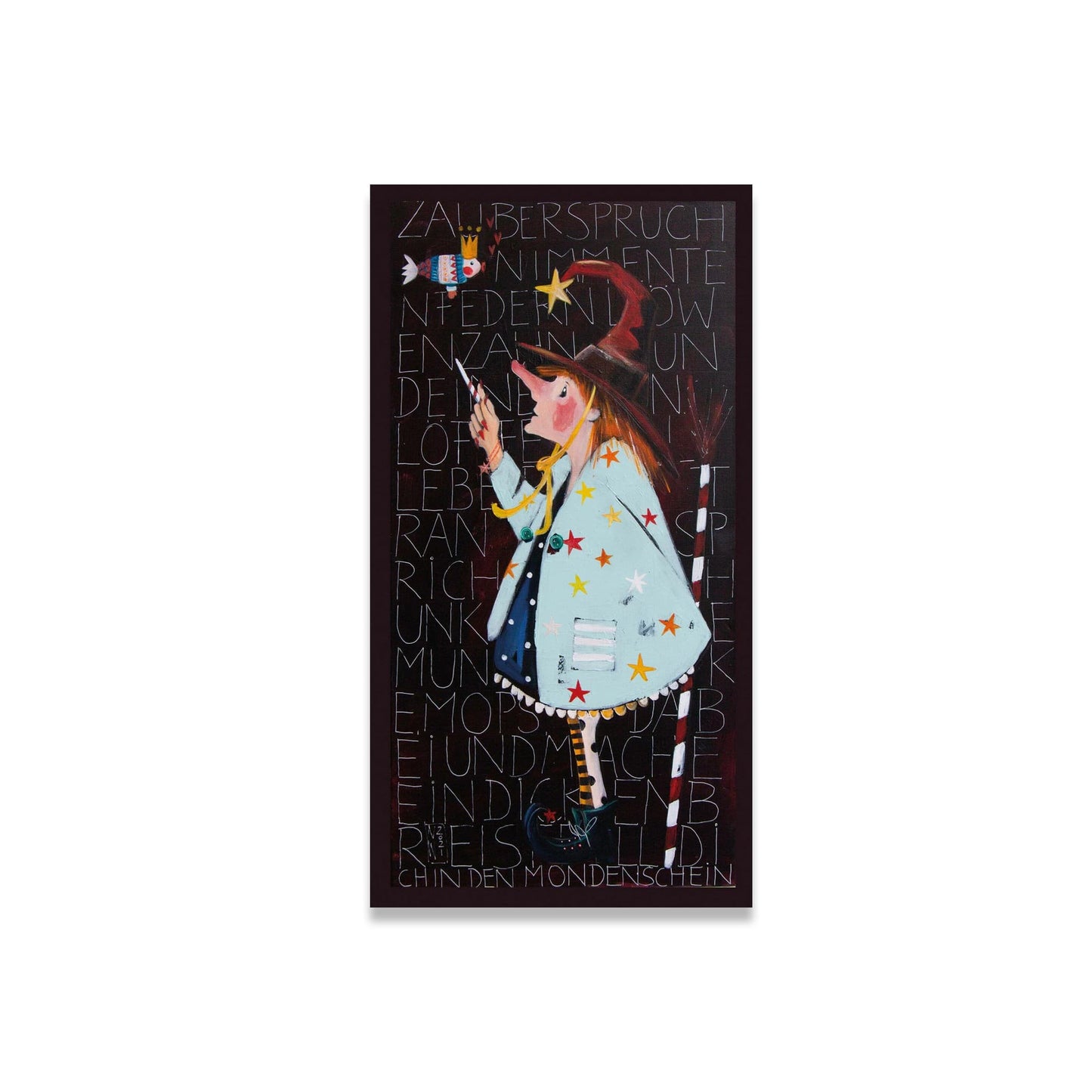 Hexe Mondenschein - Leinwanddruck auf Keilrahmen- 100 cm x  50 cm