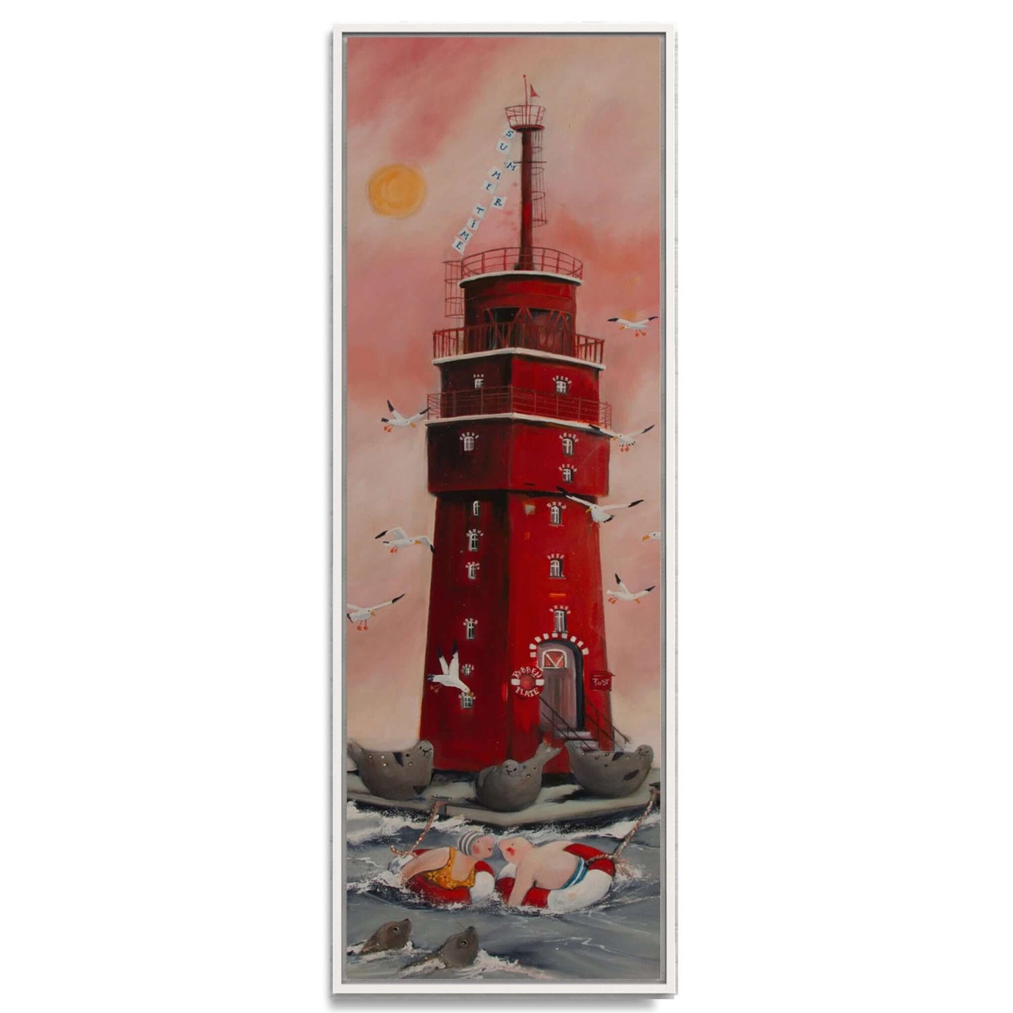 Der Leuchtturm vom Hiddensee Leinwanddruck auf Keilrahmen gemalt von Nicole Wenning