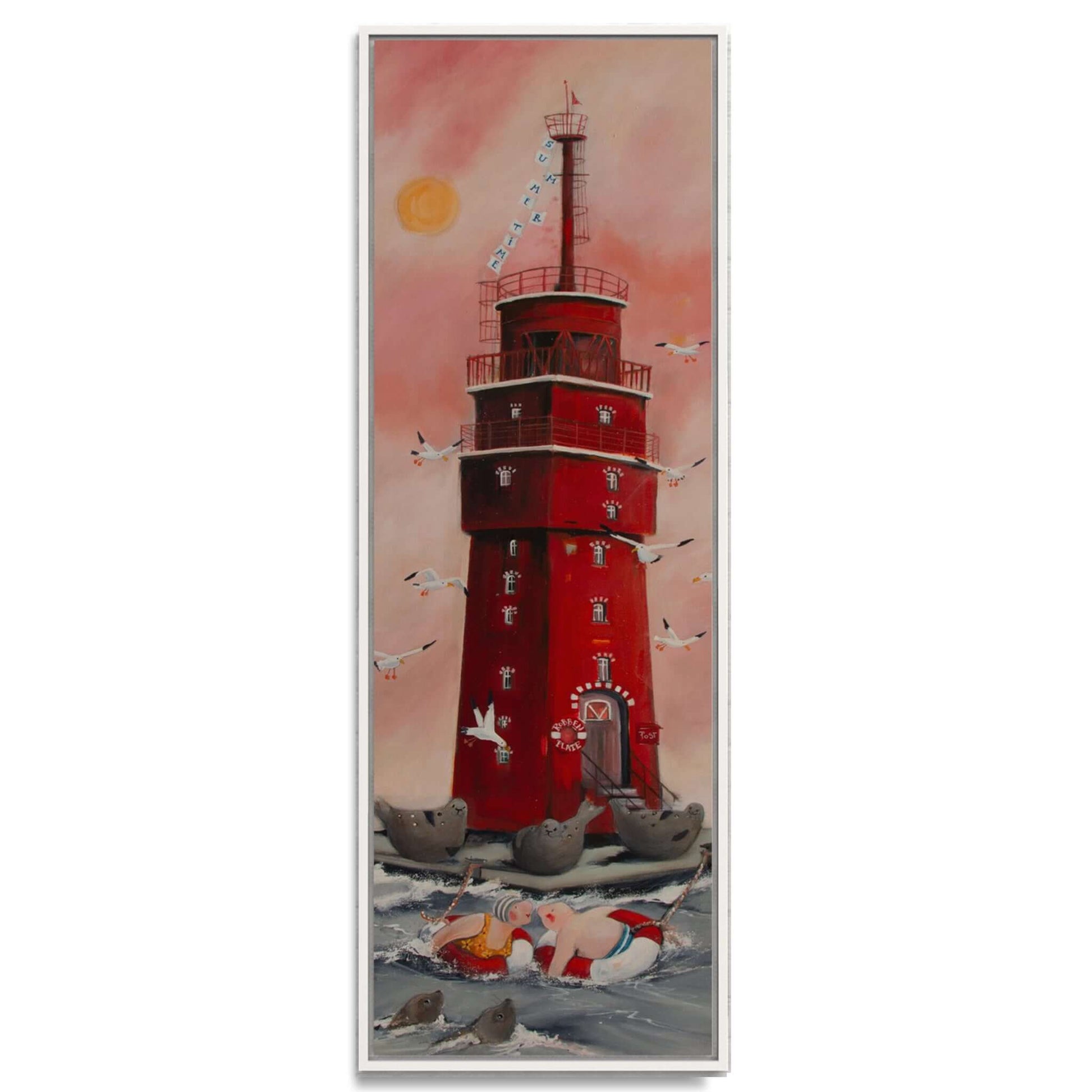 Der Leuchtturm vom Hiddensee Leinwanddruck auf Keilrahmen gemalt von Nicole Wenning