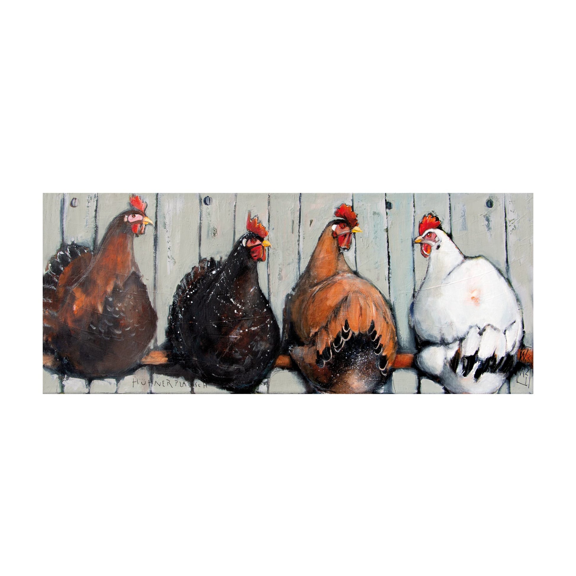 Hühner Leinwanddruck gemalt von Nicole wenning