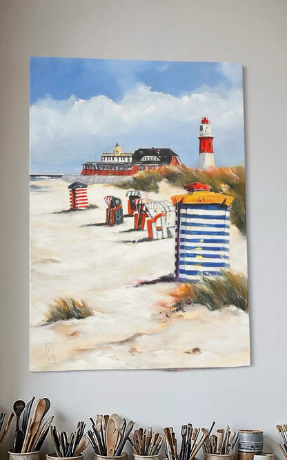 „Die heimliche Liebe am Südstrand von Borkum“ Leinwanddruck mit exklusiver Handveredelung