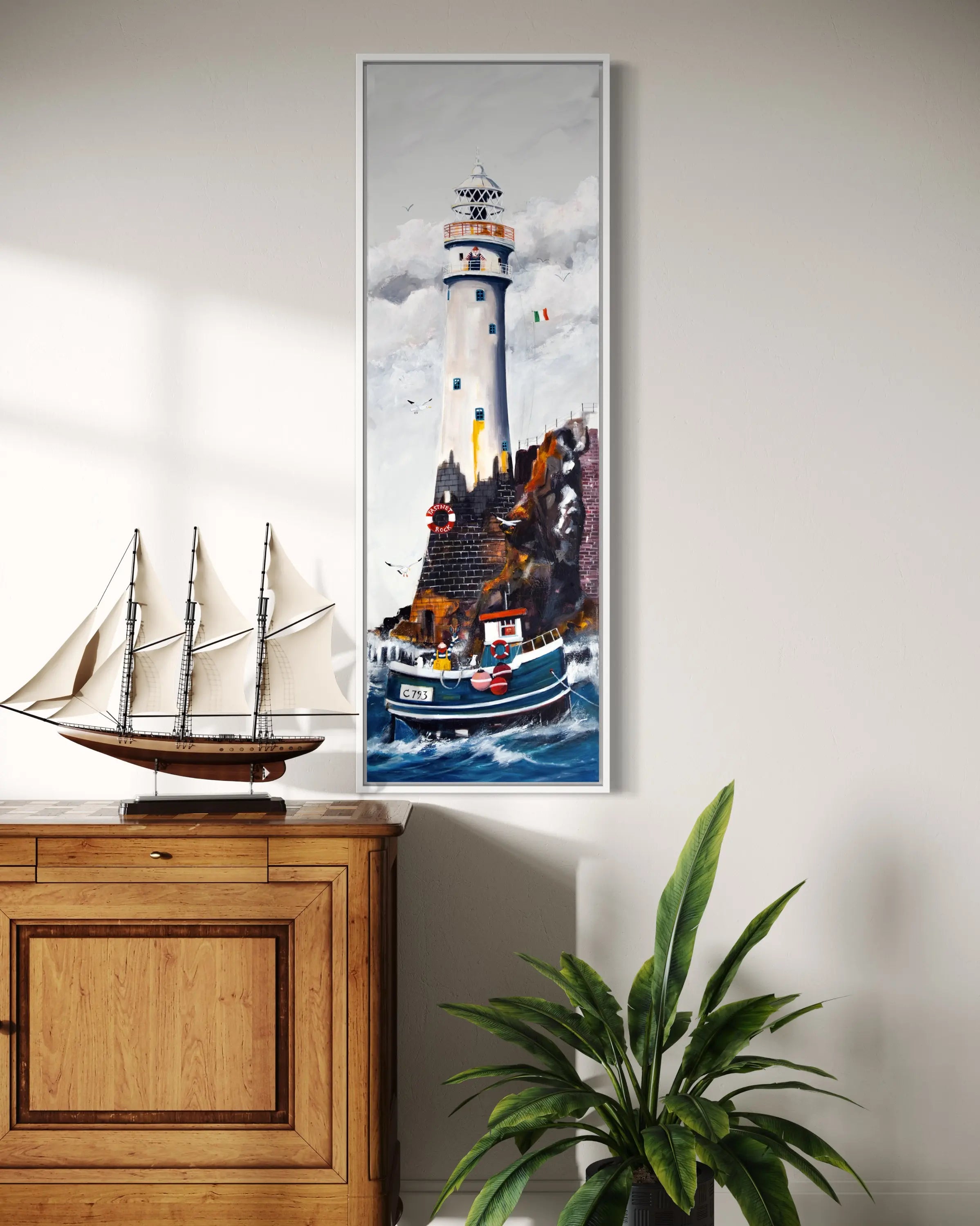 „Fastnet Rock Leuchtturm bei Irland“ Leinwanddruck von Nicole Wenning | Atelier am Meer