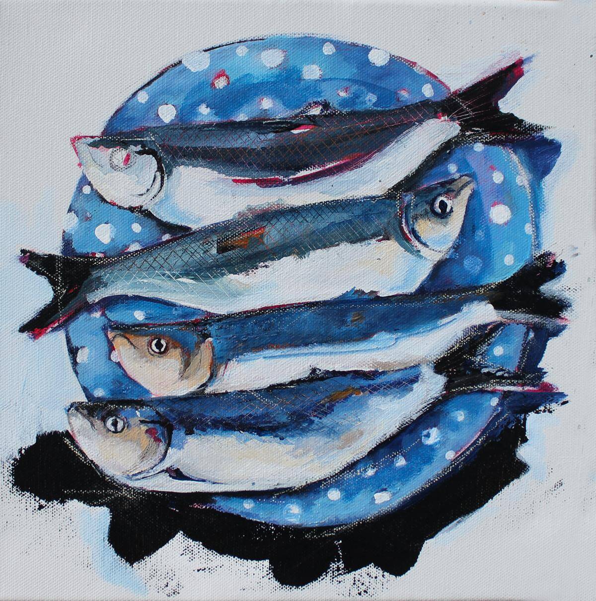 Hering Tage gemalt von Nicole Wenning