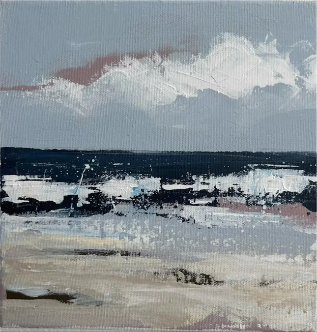 Nordseewellen – Das Meer hat das letzte Wort | Original Acrylgemälde 20 × 20 cm – Nicole Wenning