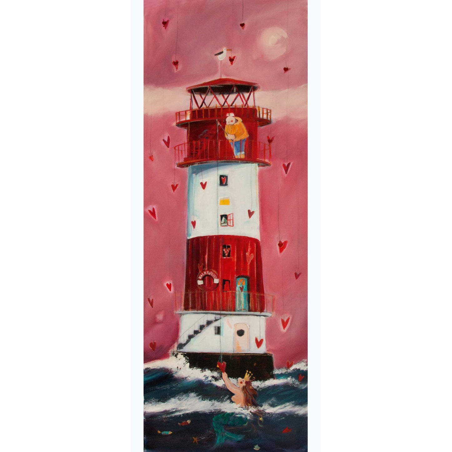 Kalk Grund Leuchtturm gemalt von Nicole Wenning