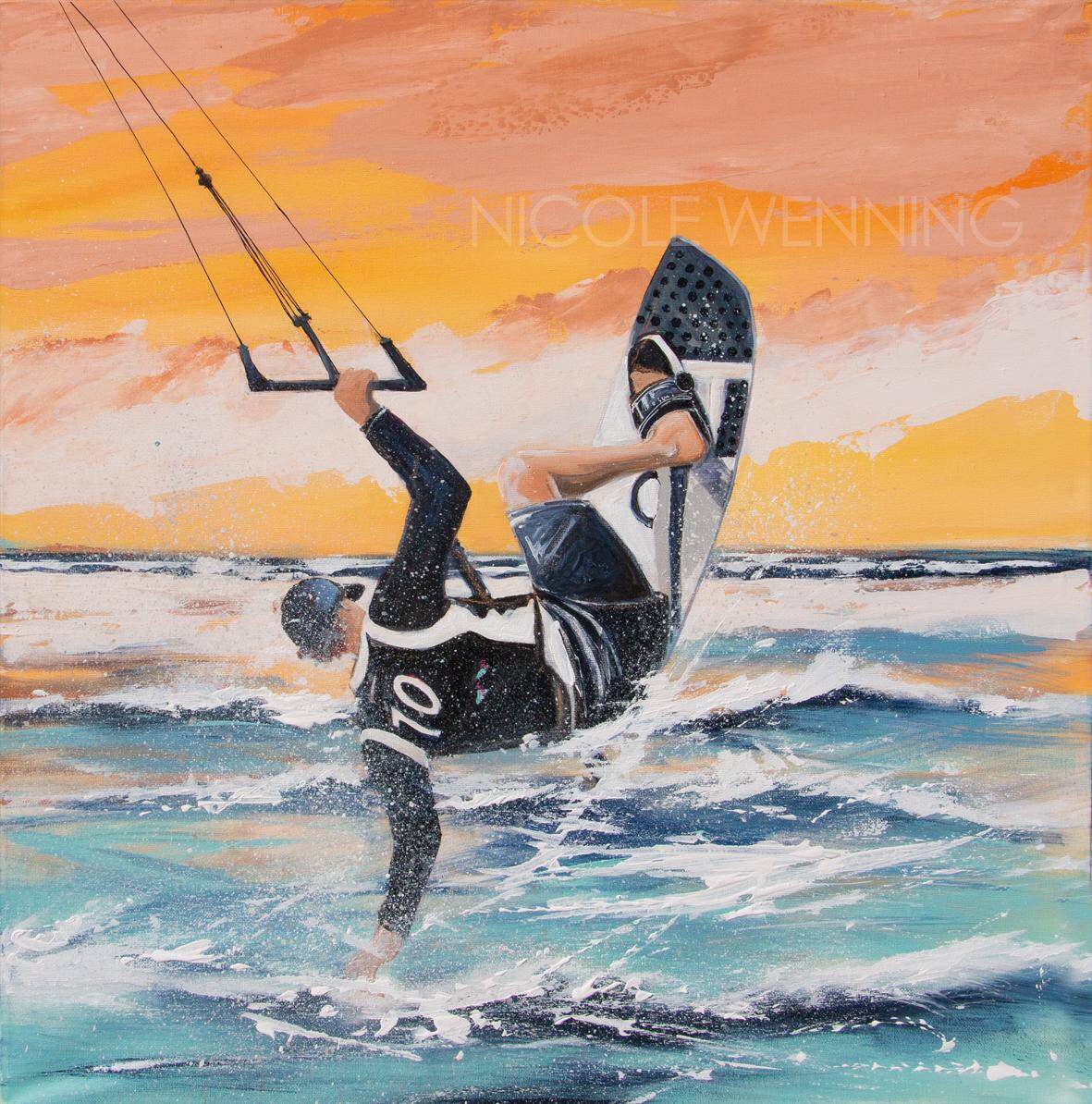 Kite Surfer gemalt von Nicole Wenning