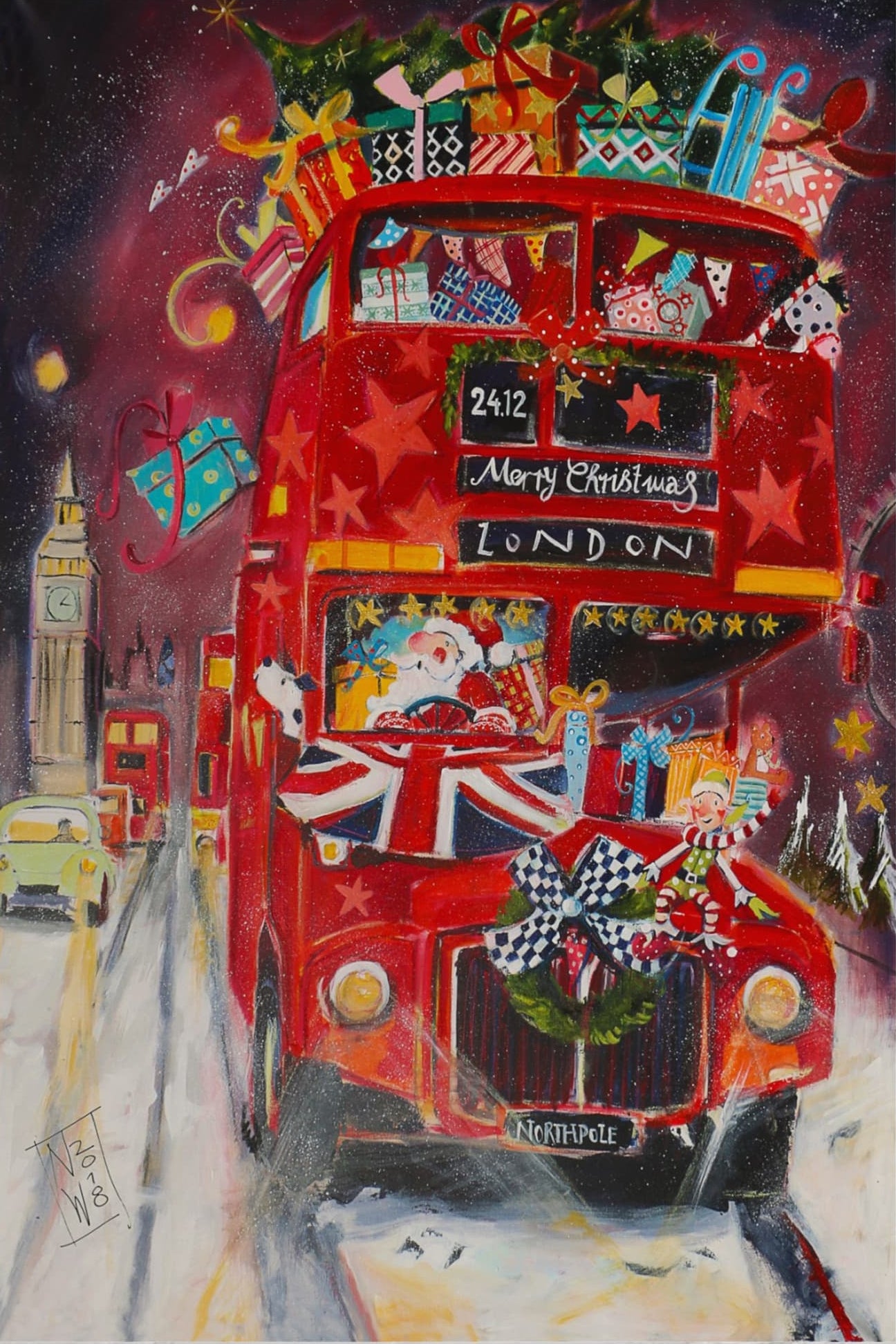 XMAS in London - Leinwanddruck auf Keilrahmen - Atelier am Meer 