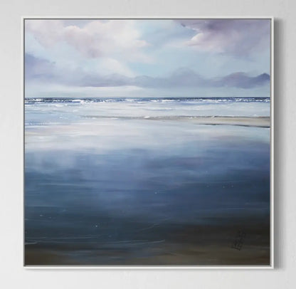 „Zwischen Ebbe und Einatmen“ – 1 m x 1 m, Leinwanddruck auf Keilrahmen