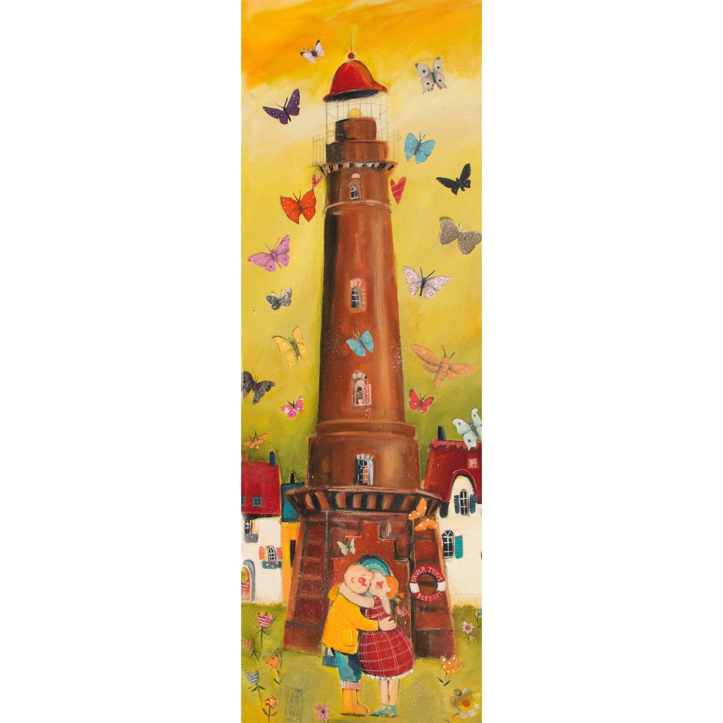 Neuer Leuchtturm mit Schmetterlingen gemalt von Nicole Wenning