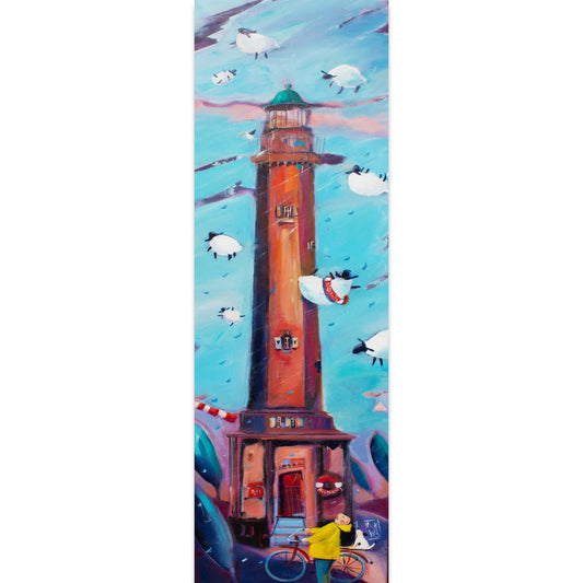 Norderney, Leuchtturm Leinwanddruck auf Keilrahmen gemalt von Nicole Wenning Atelier am Meer