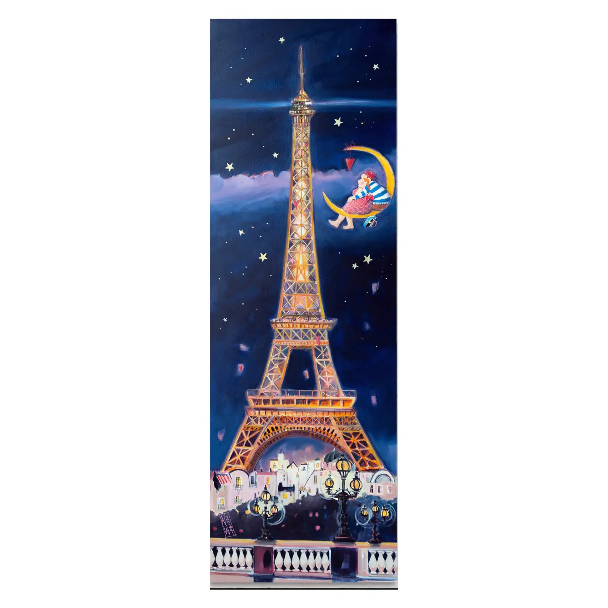 Pariser Eiffelturm bei Nacht - Leinwanddruck auf Keilrahmen - Atelier am Meer 