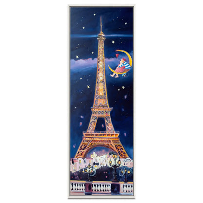 Pariser Eiffelturm bei Nacht - Leinwanddruck auf Keilrahmen - Atelier am Meer 