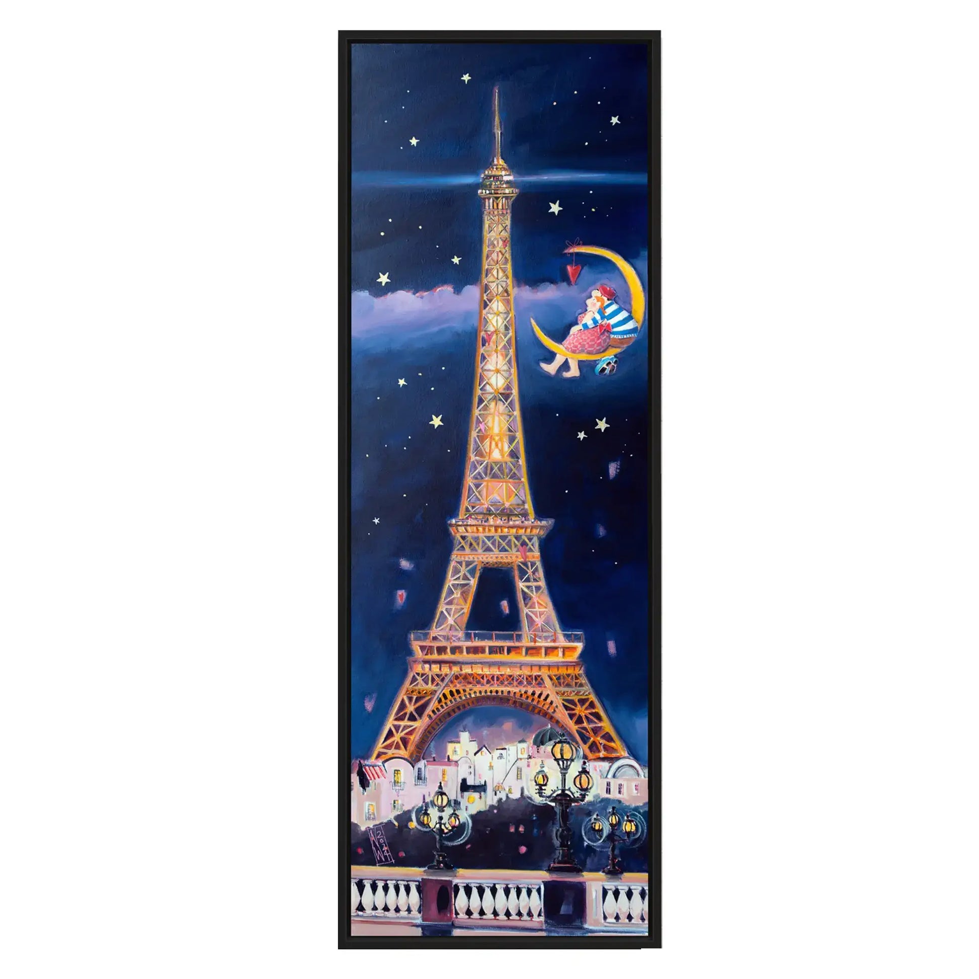 Pariser Eiffelturm bei Nacht - Leinwanddruck auf Keilrahmen - Atelier am Meer 
