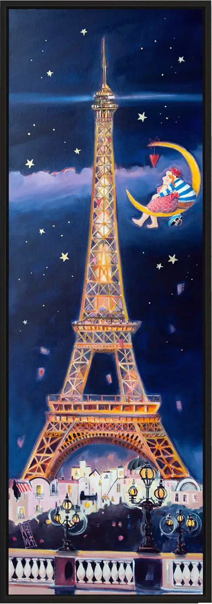 Pariser Eiffelturm bei Nacht - Leinwanddruck auf Keilrahmen - Atelier am Meer 