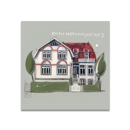 Haus auf Borkum Leinwanddruck mit Keilrahmen gemalt von Nicole Benning Borkum