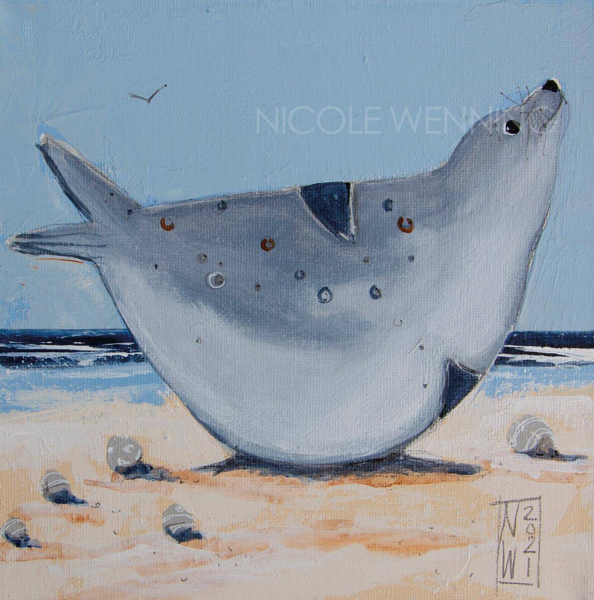 Seehund gemalt von Nicole Wenning