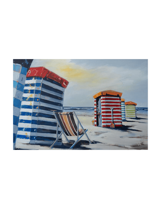 Borkumer Strandzelte gemalt von Nicole Wenning