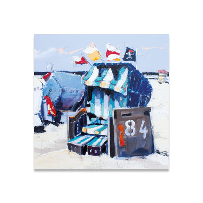 Strandkorb 84 - Leinwanddruck/Canvas- 30 x 30 cm