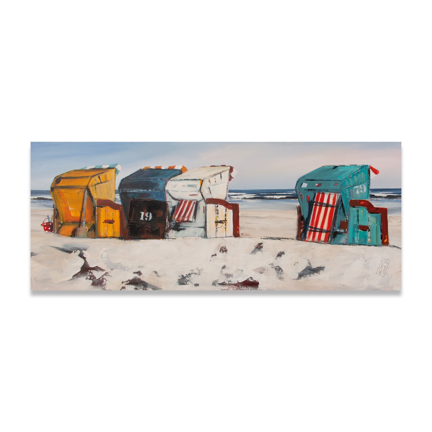 Strandkorbtage - Leinwanddruck/Canvas Print - 100 cm x 40 cm