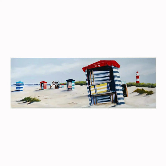 Borkum Südstrand - Leinwanddruck auf Keilrahmen - Handveredelt– fast wie ein Original