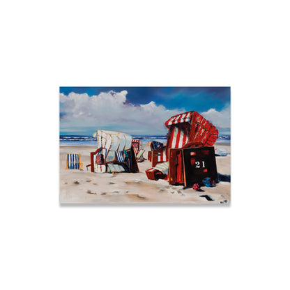 Strandkorb, Tage, Leinwanddruck auf Keilrahmen gemalt von Nicole Wenning