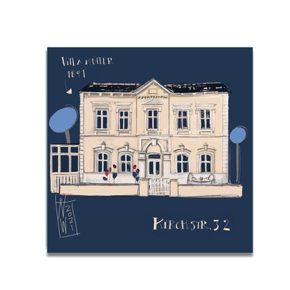 Haus auf Borkum gemalt von Nicole Wenning Atelier am Leinwanddruck auf Keilrahmen