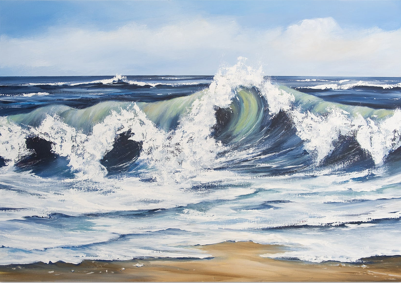 Die perfekte Welle Leinwand, Druck auf Keilrahmen von Nicole Wenning Atelier am Meer Borkum