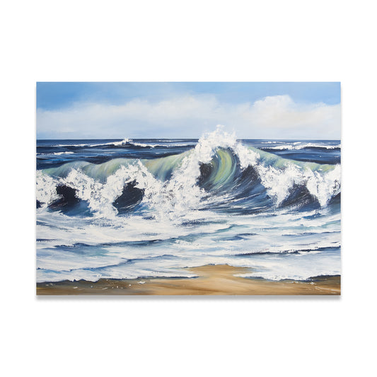 Die perfekte Welle Leinwand, Druck auf Keilrahmen von Nicole Wenning Atelier am Meer Borkum