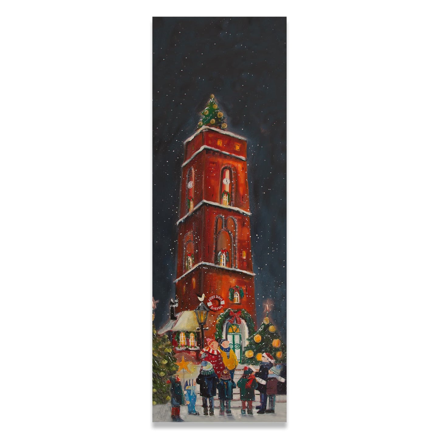 Borkum "Weihnachten am Turm" Leinwanddruck auf Keilrahmen - Atelier am Meer 