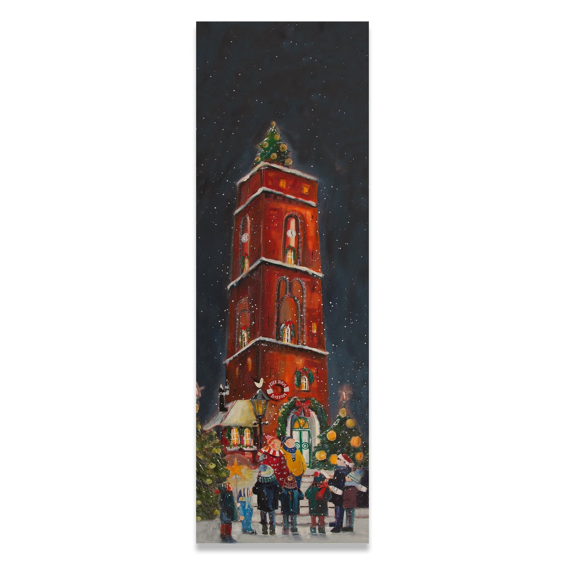 Borkum "Weihnachten am Turm" Leinwanddruck auf Keilrahmen - Atelier am Meer 