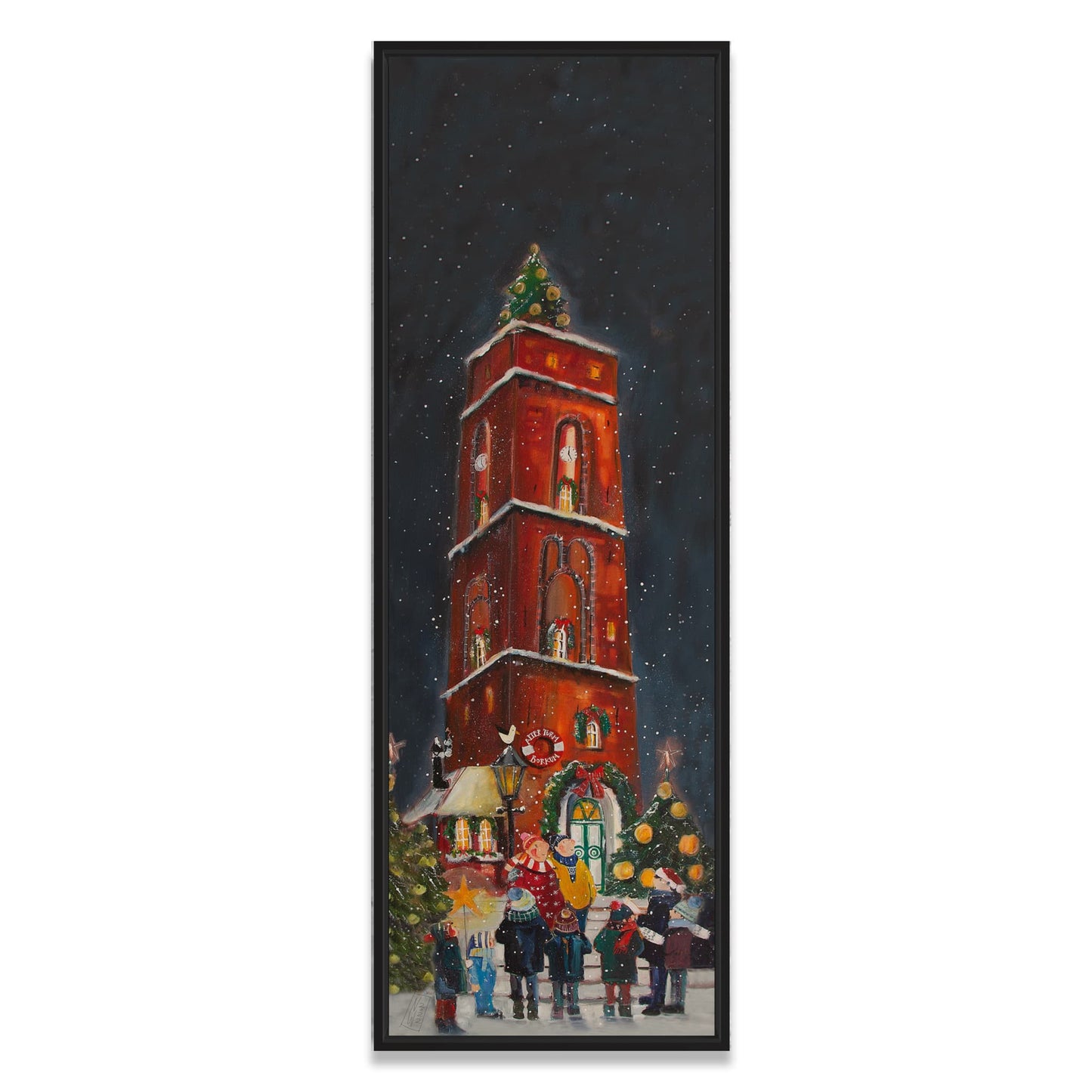 Borkum "Weihnachten am Turm" Leinwanddruck auf Keilrahmen - Atelier am Meer 