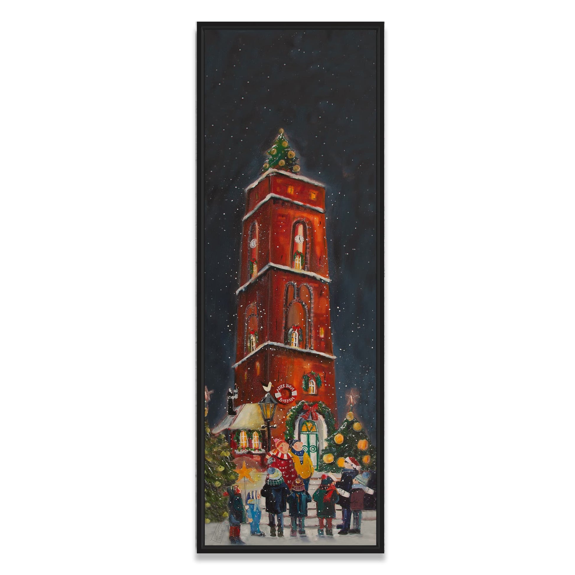 Borkum "Weihnachten am Turm" Leinwanddruck auf Keilrahmen - Atelier am Meer 