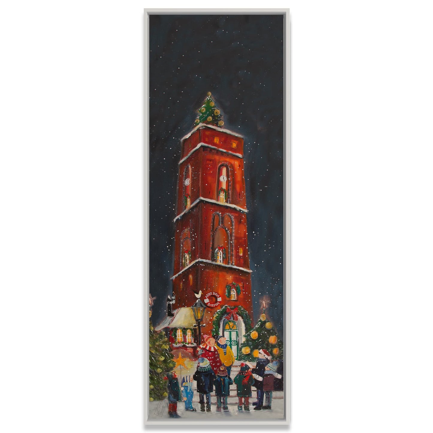 Borkum "Weihnachten am Turm" Leinwanddruck auf Keilrahmen - Atelier am Meer 