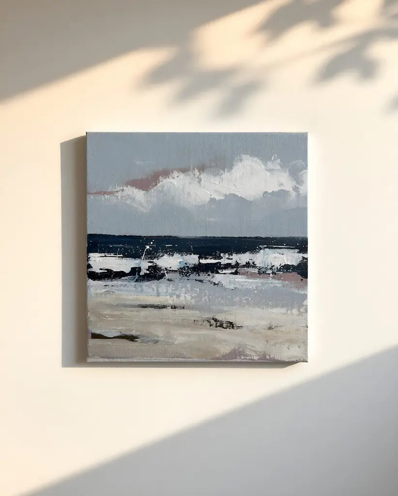 Nordseewellen – Das Meer hat das letzte Wort | Original Acrylgemälde 20 × 20 cm – Nicole Wenning