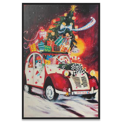 "Der Weihnachtsmann steuert eine Ente." - Leinwanddruck auf Keilrahmen - Atelier am Meer 