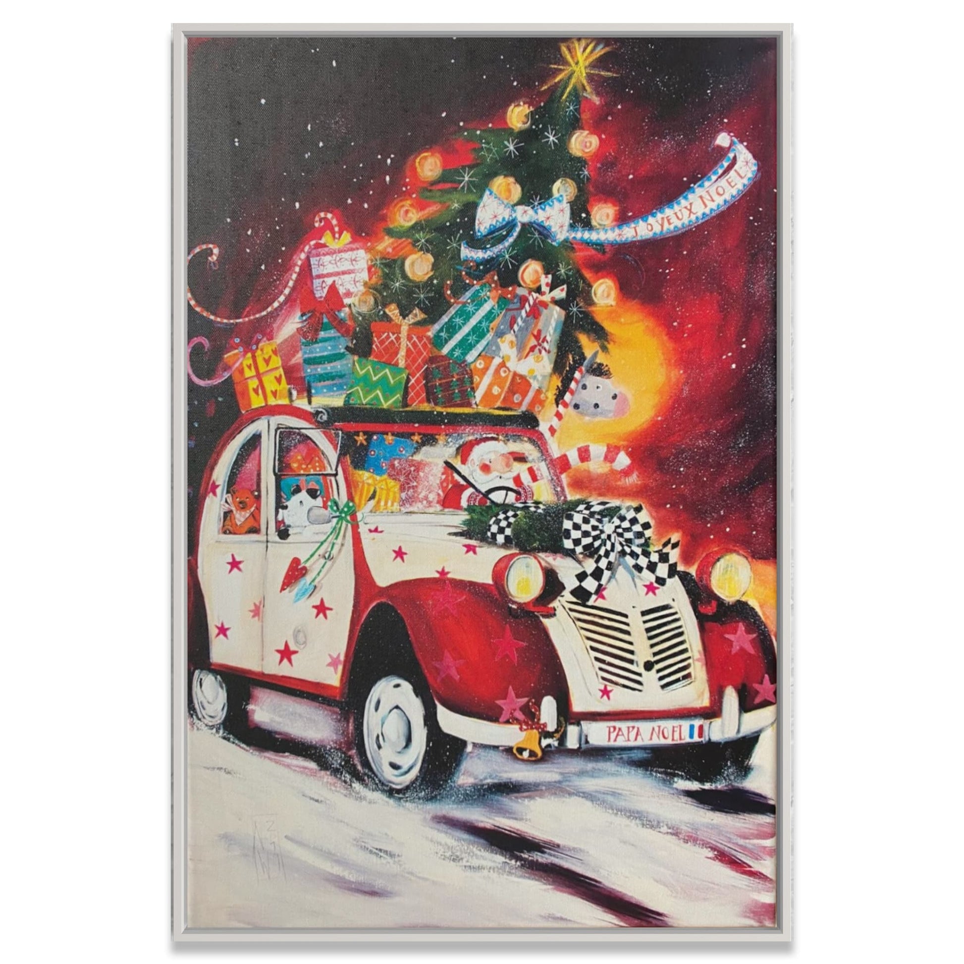 "Der Weihnachtsmann steuert eine Ente." - Leinwanddruck auf Keilrahmen - Atelier am Meer 