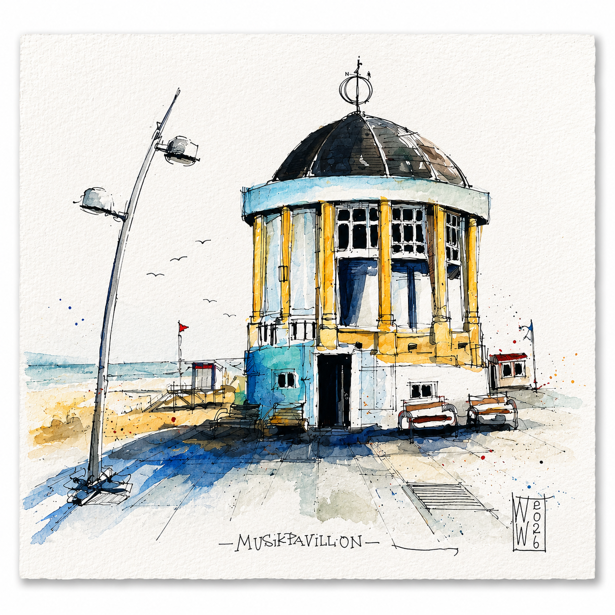 Musikpavillon Borkum - FineArt-Kunstdruck