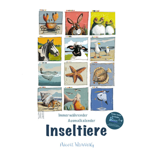 Inseltiere Ausmalkalender DIN A3