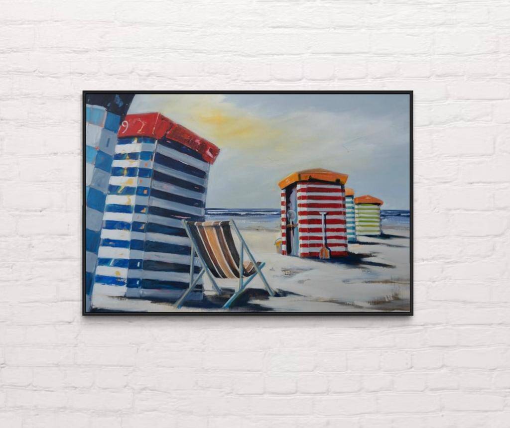 Borkumer Strandzelte gemalt von Nicole Wenning