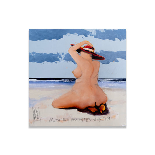 Mein Hut, das Meer und ich Leinwanddruck von Nicole Wenning