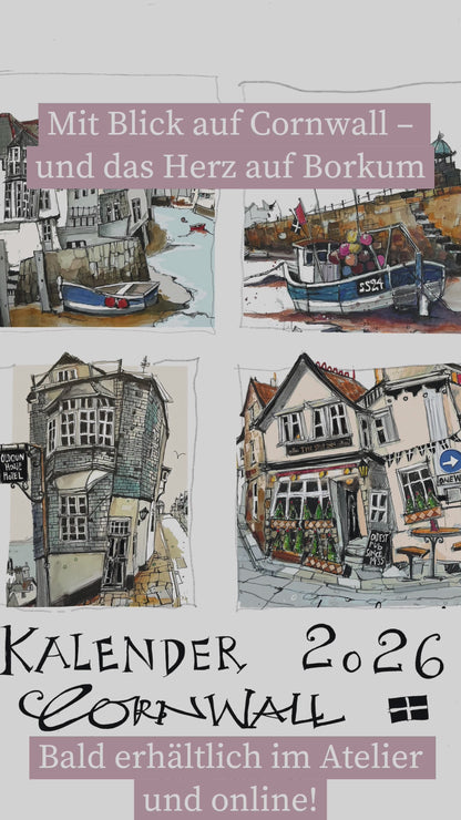 Cornwall Kalender 2026 – Kunstwerke von Nicole Wenning