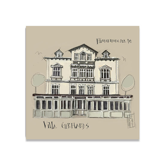 House of Borkum Leinwand, Druck auf Keilrahmen gemalt von Nicole Wenning
